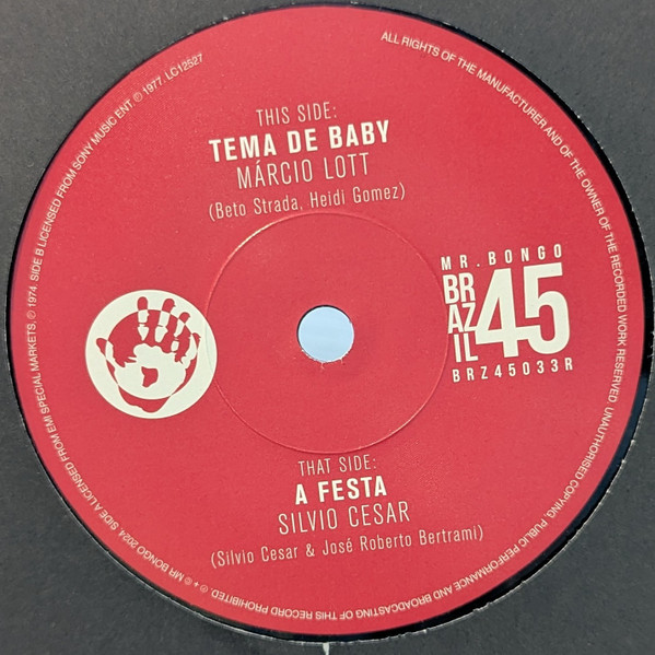Marcio Lott / Silvio Cesar - Tema De Baby / A Festa | Mr Bongo (BRZ45.033R)