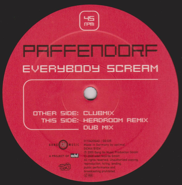 Paffendorf - Everybody Scream | Gang Go Music (0110420GAG / GG 035)