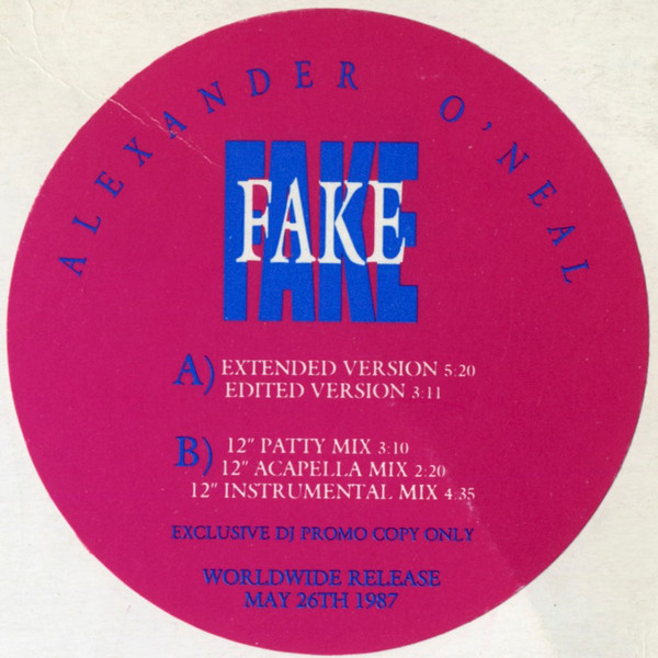 Alexander O'Neal - Fake | Tabu Records (XPR 1342) - main