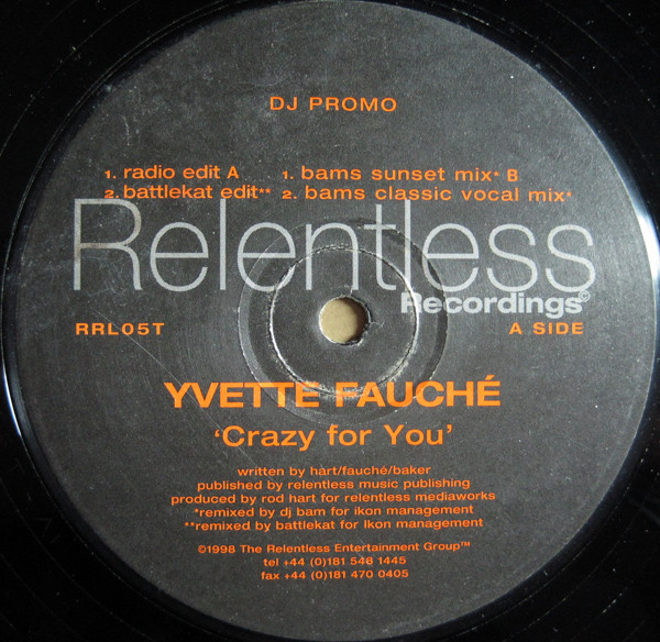 Yvette Fauché - Crazy For You | Relentless Recordings (RRL05T)