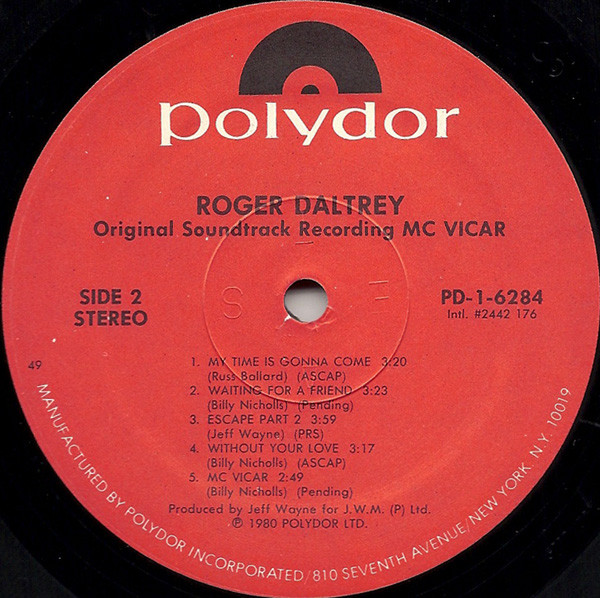 Roger Daltrey - McVicar (Original Soundtrack Recording) | Polydor (PD-1-6284) Roger Daltrey - McVicar (Original Soundtrack Recording) | Polydor (PD-1-6284)