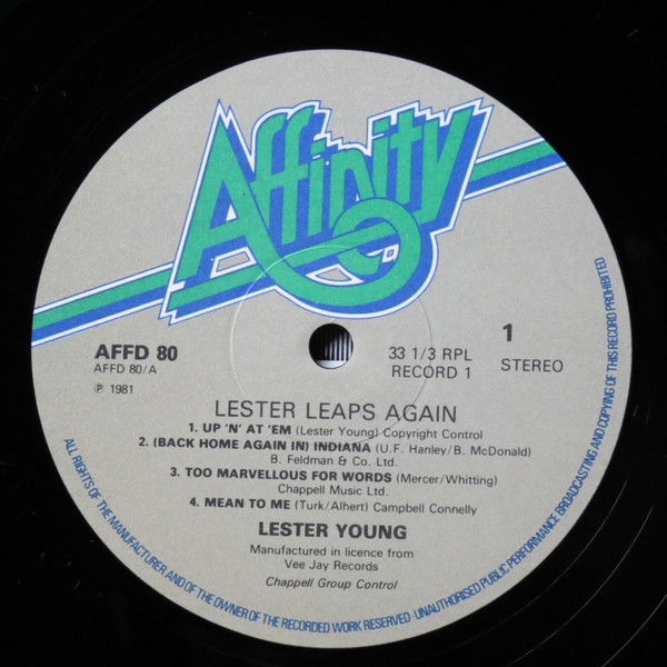 Lester Young - Lester Leaps Again | Affinity (AFFD 80) - 3