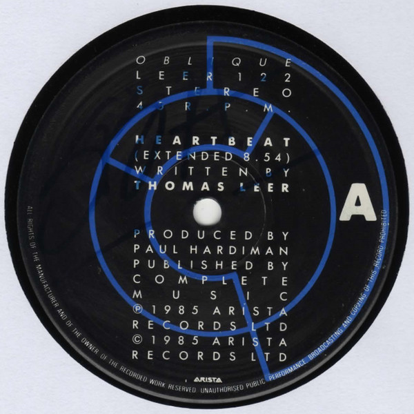 Thomas Leer - Heartbeat | Arista (LEER 122) - 2