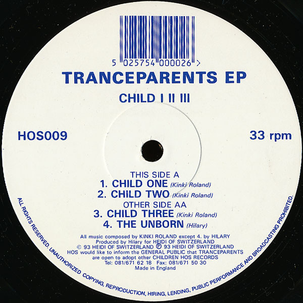 Tranceparents - Child I II III | Heidi Of Switzerland (HOS009)