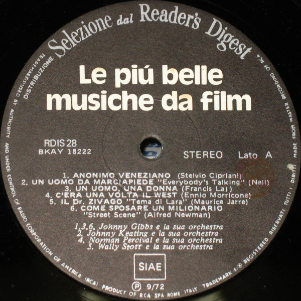 Various - Le Più Belle Musiche Da Film | Selezione Dal Reader's Digest (RDIS 28)