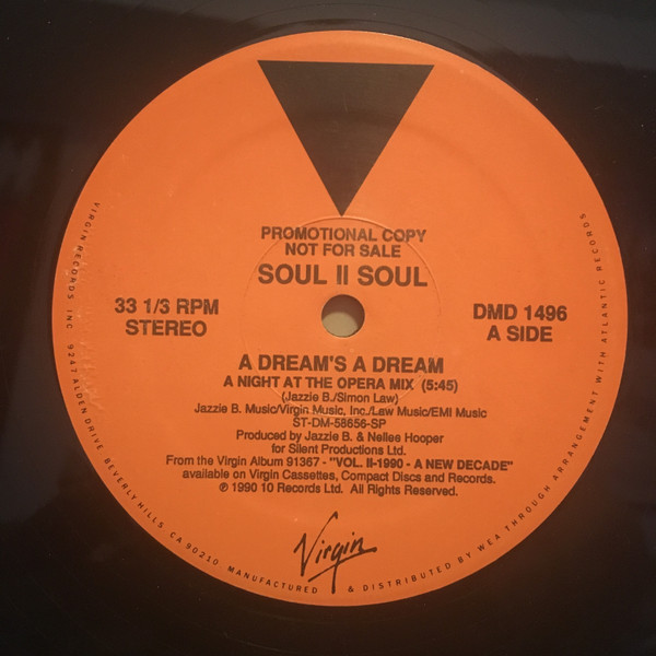 Soul II Soul - A Dreams A Dream | Virgin Records America, Inc. (DMD 1496)