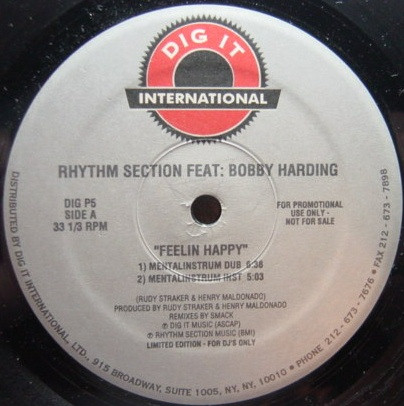 Rhythm Section / Plasmix - Feelin Happy / This Party Is Over | Dig It International (DIG P5)