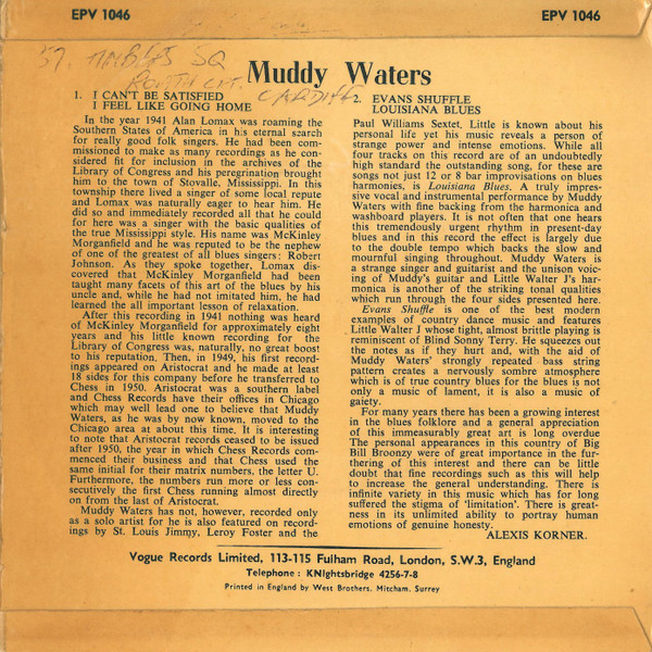 Muddy Waters With Little Walter - Mississippi Blues | Vogue Records (EPV 1046) - main