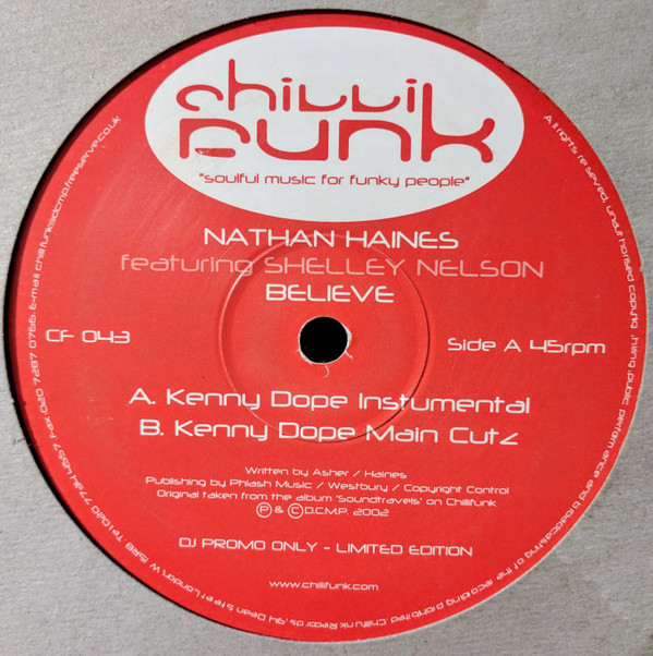 Nathan Haines Featuring Shelley Nelson - Believe | Chillifunk Records (CF 043)