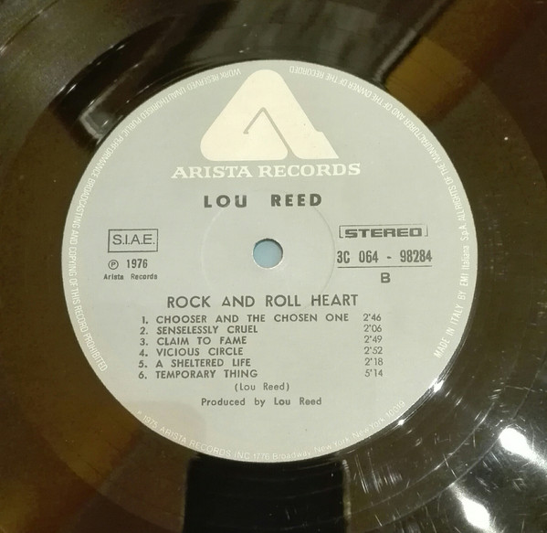 Lou Reed - Rock And Roll Heart | Arista (3 C 064-98284) - 3 Lou Reed - Rock And Roll Heart | Arista (3 C 064-98284) - 3