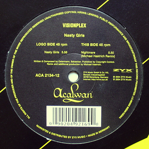 Visionplex - Nasty Girls | Acalwan (ACA 2134-12) - main