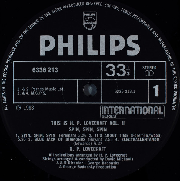 HP Lovecraft - This Is H.P. Lovecraft Vol II (Spin, Spin, Spin) | Philips (6336 213) - 3