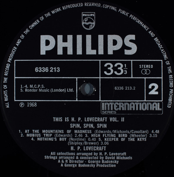 HP Lovecraft - This Is H.P. Lovecraft Vol II (Spin, Spin, Spin) | Philips (6336 213) - 4