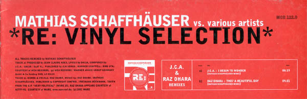 Mathias Schaffhäuser Vs. Various - RE: Vinyl Selection | Multicolor Recordings (MCR 122.0) - 3 Mathias Schaffhäuser Vs. Various - RE: Vinyl Selection | Multicolor Recordings (MCR 122.0) - 3