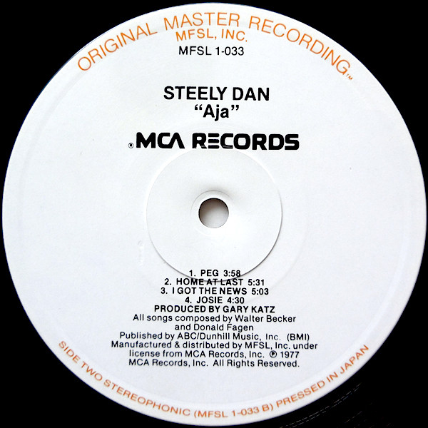 Steely Dan - Aja | Mobile Fidelity Sound Lab (MFSL 1-033) - 4 Steely Dan - Aja | Mobile Fidelity Sound Lab (MFSL 1-033) - 4