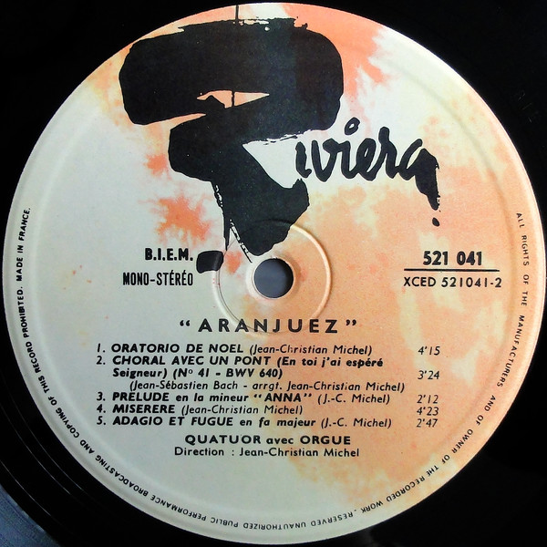 Jean-Christian Michel - Quatuor Avec Orgue - Aranjuez | Riviera (521 041) - 4