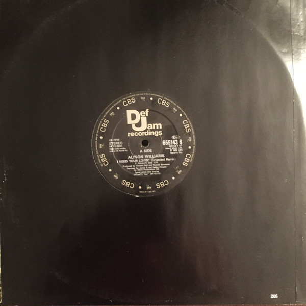 Alyson Williams - I Need Your Lovin' | Def Jam Recordings (655143 6) - 3