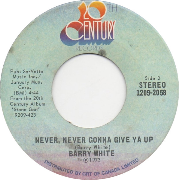 Barry White - Never, Never Gonna Give Ya Up | 20th Century Records (1209-2058) - 2 Barry White - Never, Never Gonna Give Ya Up | 20th Century Records (1209-2058) - 2