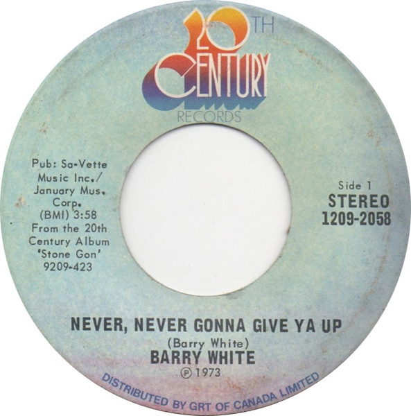 Barry White - Never, Never Gonna Give Ya Up | 20th Century Records (1209-2058)
