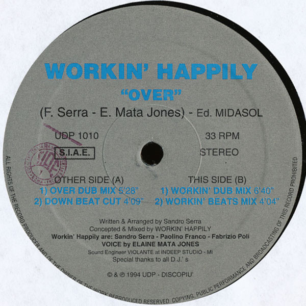 Workin' Happily Featuring: Elaine Mata Jones - Over | UDP (UDP 1010) - 3 Workin' Happily Featuring: Elaine Mata Jones - Over | UDP (UDP 1010) - 3