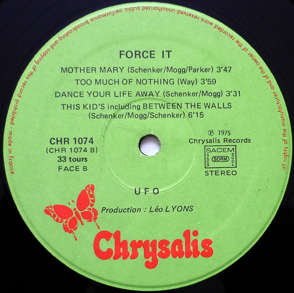 UFO - Force It | Chrysalis (CHR 1074) - 4