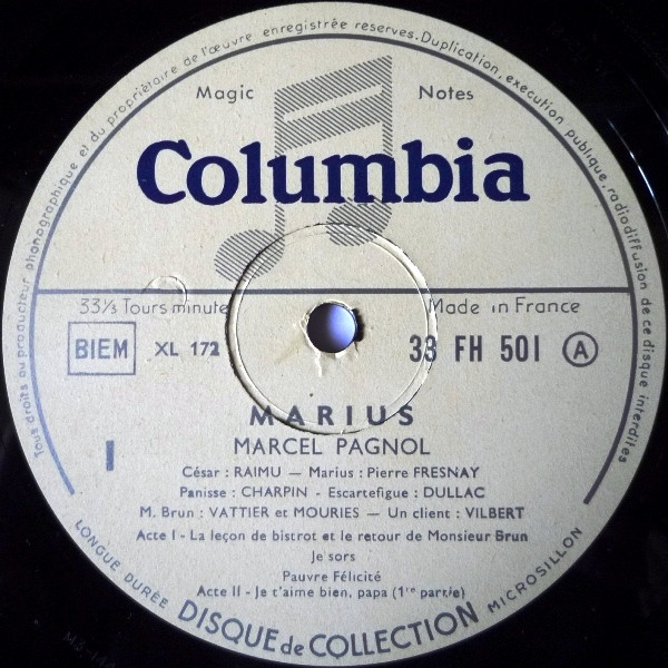 Marcel Pagnol / Raimu Et Pierre Fresnay - Marius | Columbia (33 FH 501) - 3