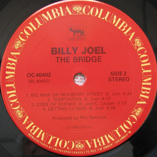 Billy Joel - The Bridge | Columbia (OC 40402) - 4