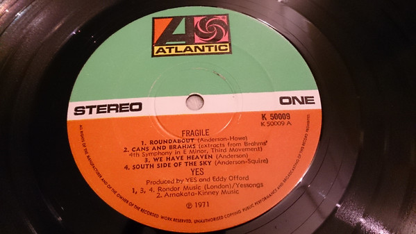 Yes - Fragile | Atlantic (K 50009) - 2 Yes - Fragile | Atlantic (K 50009) - 2