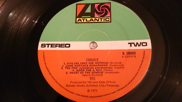 Yes - Fragile | Atlantic (K 50009) - 3 Yes - Fragile | Atlantic (K 50009) - 3