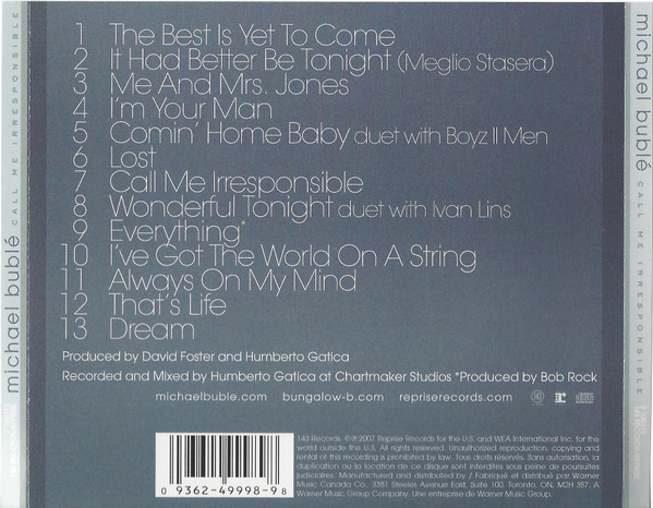 Michael Bublé - Call Me Irresponsible | 143 Records (2 100313)