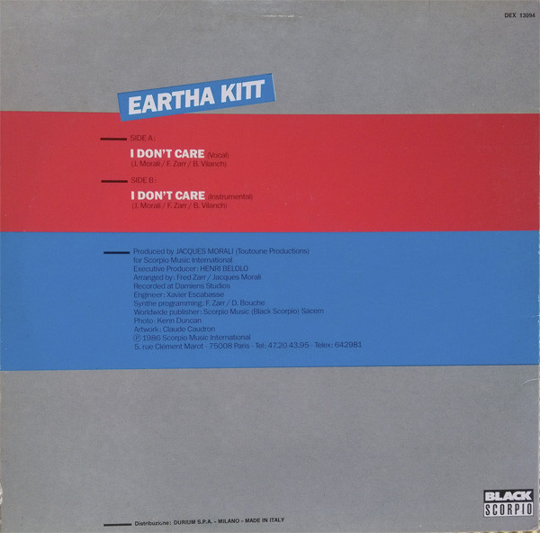 Eartha Kitt - I Don't Care | Durium (DEX 13094)