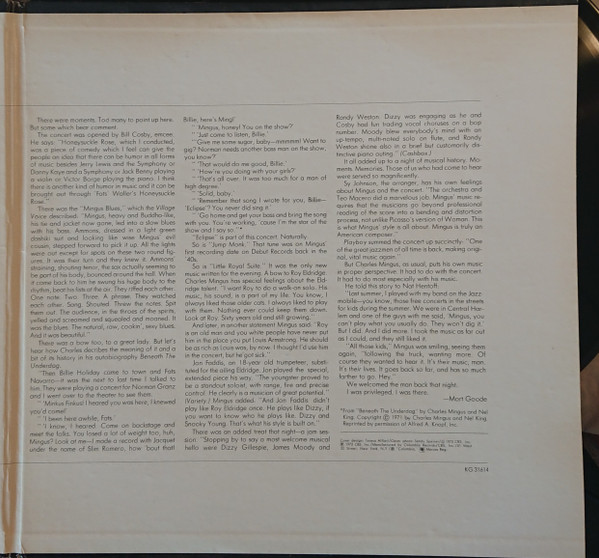 Charles Mingus - Charles Mingus and Friends In Concert | Columbia (KG 31614) - 3