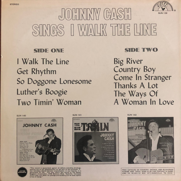 Johnny Cash - Sings I Walk The Line | Sun (SUN 139) - 2 Johnny Cash - Sings I Walk The Line | Sun (SUN 139) - 2