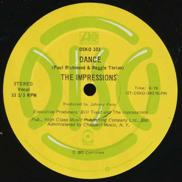 The Impressions - Dance | Atlantic (DSKO 103)