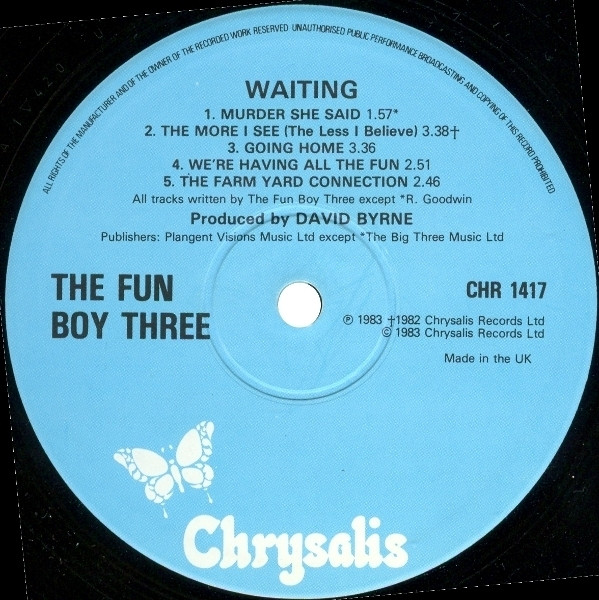 Fun Boy Three - Waiting | Chrysalis (CHR 1417) - 3