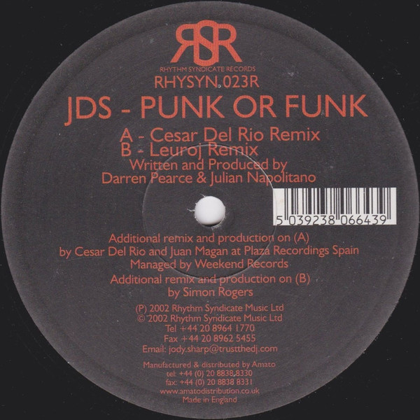JDS - Punk Or Funk | Rhythm Syndicate Records (RHYSYN 023R) JDS - Punk Or Funk | Rhythm Syndicate Records (RHYSYN 023R)