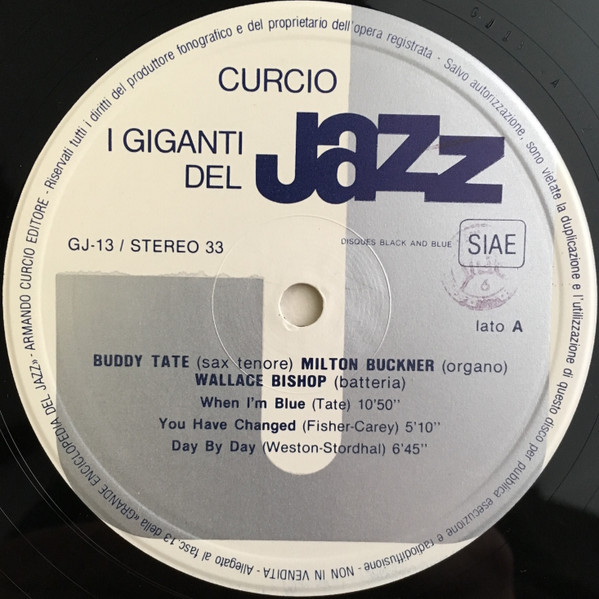 Milt Buckner , Buddy Tate , Wallace Bishop - I Giganti Del Jazz Vol. 13 | Curcio (GJ-13) - 4 Milt Buckner , Buddy Tate , Wallace Bishop - I Giganti Del Jazz Vol. 13 | Curcio (GJ-13) - 4