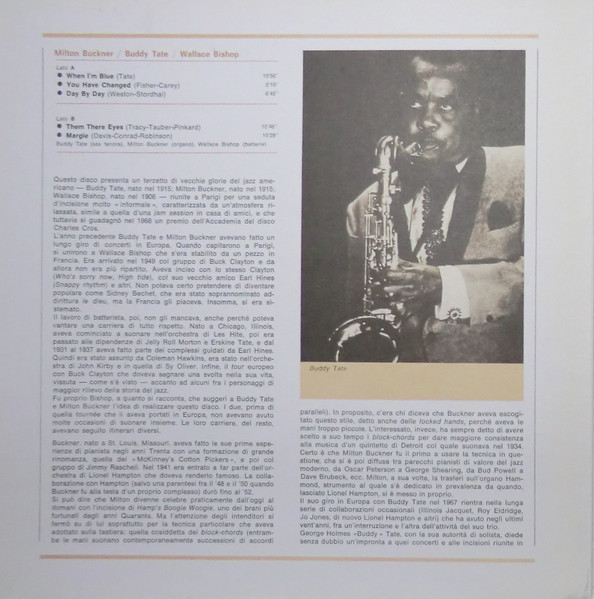 Milt Buckner , Buddy Tate , Wallace Bishop - I Giganti Del Jazz Vol. 13 | Curcio (GJ-13) - 2 Milt Buckner , Buddy Tate , Wallace Bishop - I Giganti Del Jazz Vol. 13 | Curcio (GJ-13) - 2