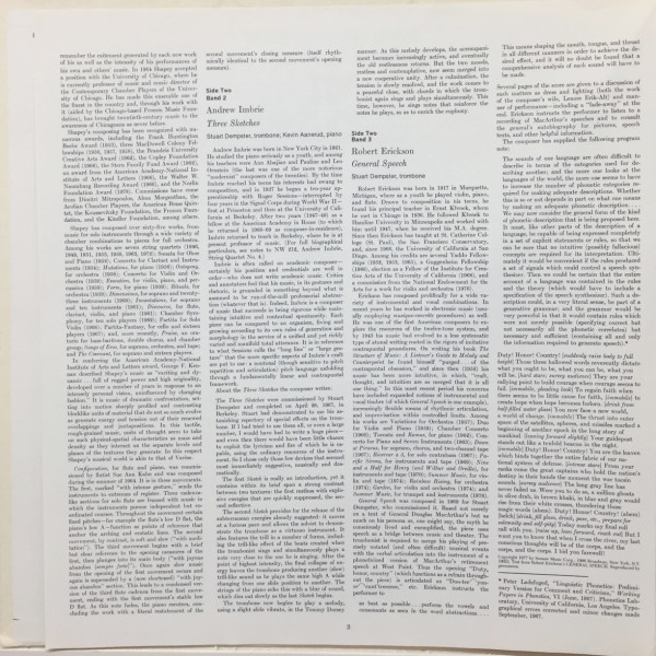 Robert Erickson / Andrew Imbrie / Robert Hall Lewis / Robert Morris / Ralph Shapey / Harvey Sollberger - New Music For Virtuosos 2 | New World Records (NW 254) - 4 Robert Erickson / Andrew Imbrie / Robert Hall Lewis / Robert Morris / Ralph Shapey / Harvey Sollberger - New Music For Virtuosos 2 | New World Records (NW 254) - 4