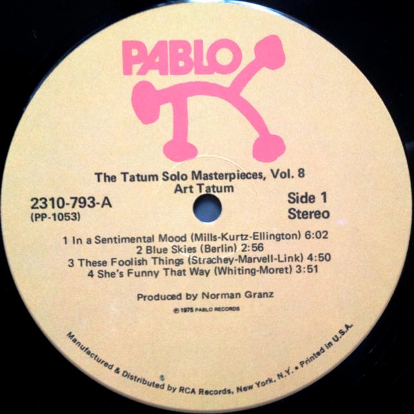 Art Tatum - The Tatum Solo Masterpieces, Vol. 8 | Pablo Records (2310 793) - 3