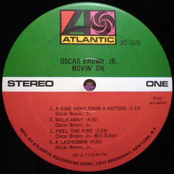 Oscar Brown Jr. - Movin' On | Atlantic (SD 1629) - 3