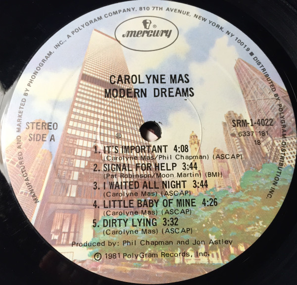 Carolyne Mas - Modern Dreams | Mercury (SRM-1-4022) - 3 Carolyne Mas - Modern Dreams | Mercury (SRM-1-4022) - 3