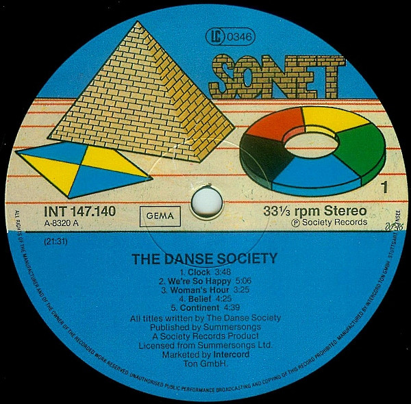 The Danse Society - The Danse Society | Sonet (INT 147.140) - 3