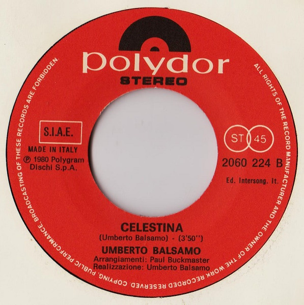 Umberto Balsamo - Il Giorno / Celestina | Polydor (2060 224) - 4