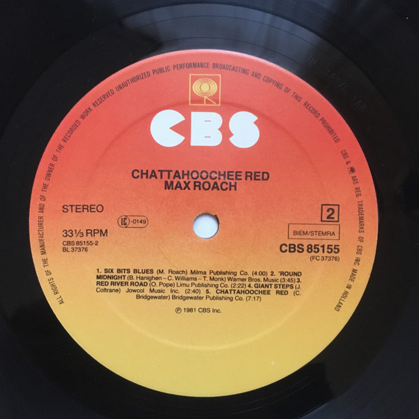 Max Roach - Chattahoochee Red | CBS (CBS 85155) - 4 Max Roach - Chattahoochee Red | CBS (CBS 85155) - 4