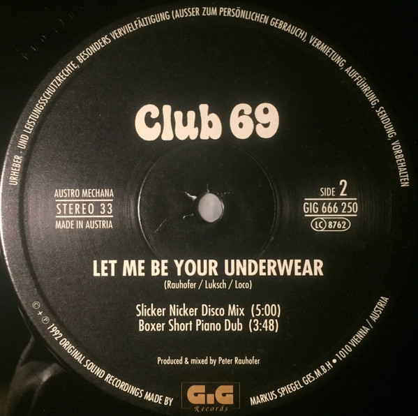Club 69 - Let Me Be Your Underwear | GiG Records (GIG 666 250) - 2 Club 69 - Let Me Be Your Underwear | GiG Records (GIG 666 250) - 2