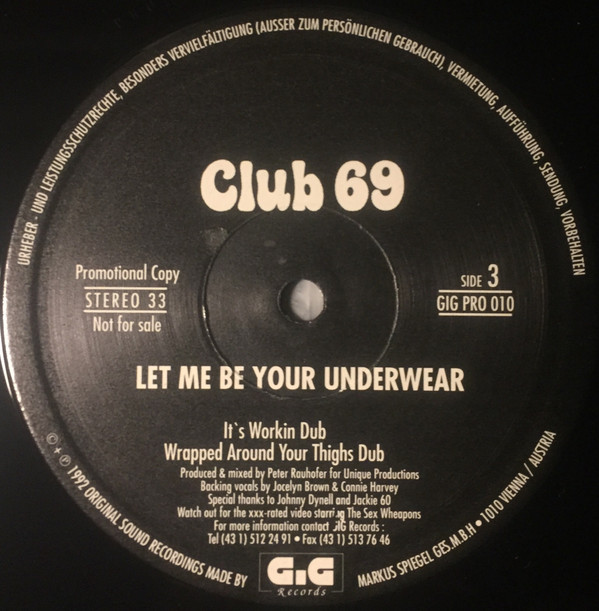 Club 69 - Let Me Be Your Underwear | GiG Records (GIG 666 250) - 3 Club 69 - Let Me Be Your Underwear | GiG Records (GIG 666 250) - 3