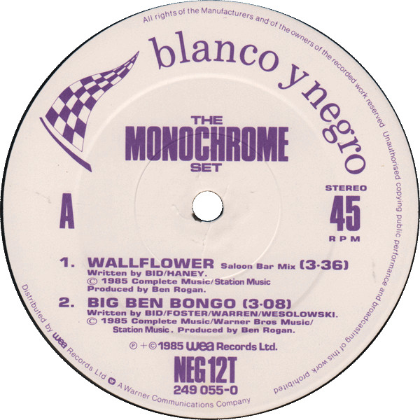 The Monochrome Set - Wallflower | Blanco Y Negro (NEG12T) - 2