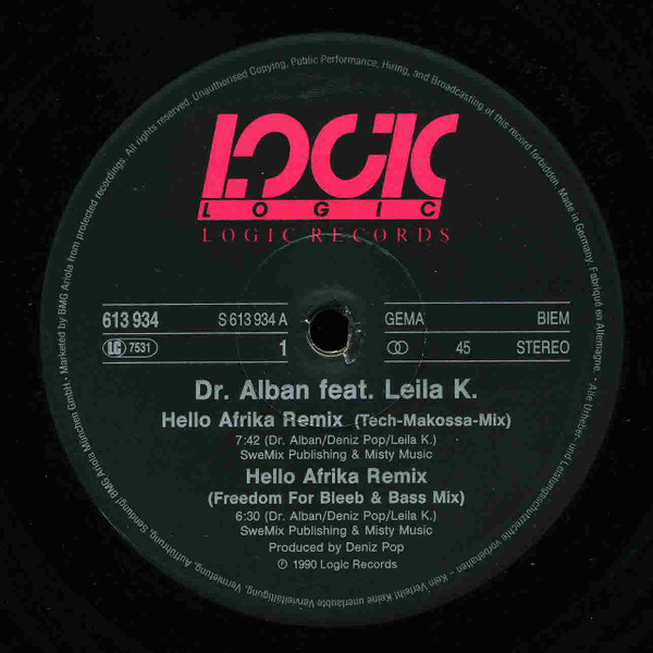 Dr. Alban Featuring Leila K - Hello Afrika (Remix) | Logic Records (613 934)