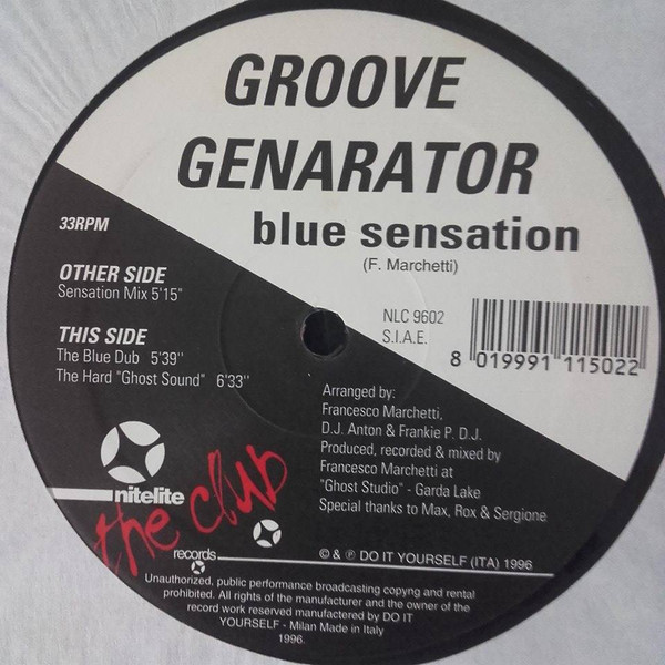 Groove Genarator - Blue Sensation | Nitelite The Club Records (NLC 9602)